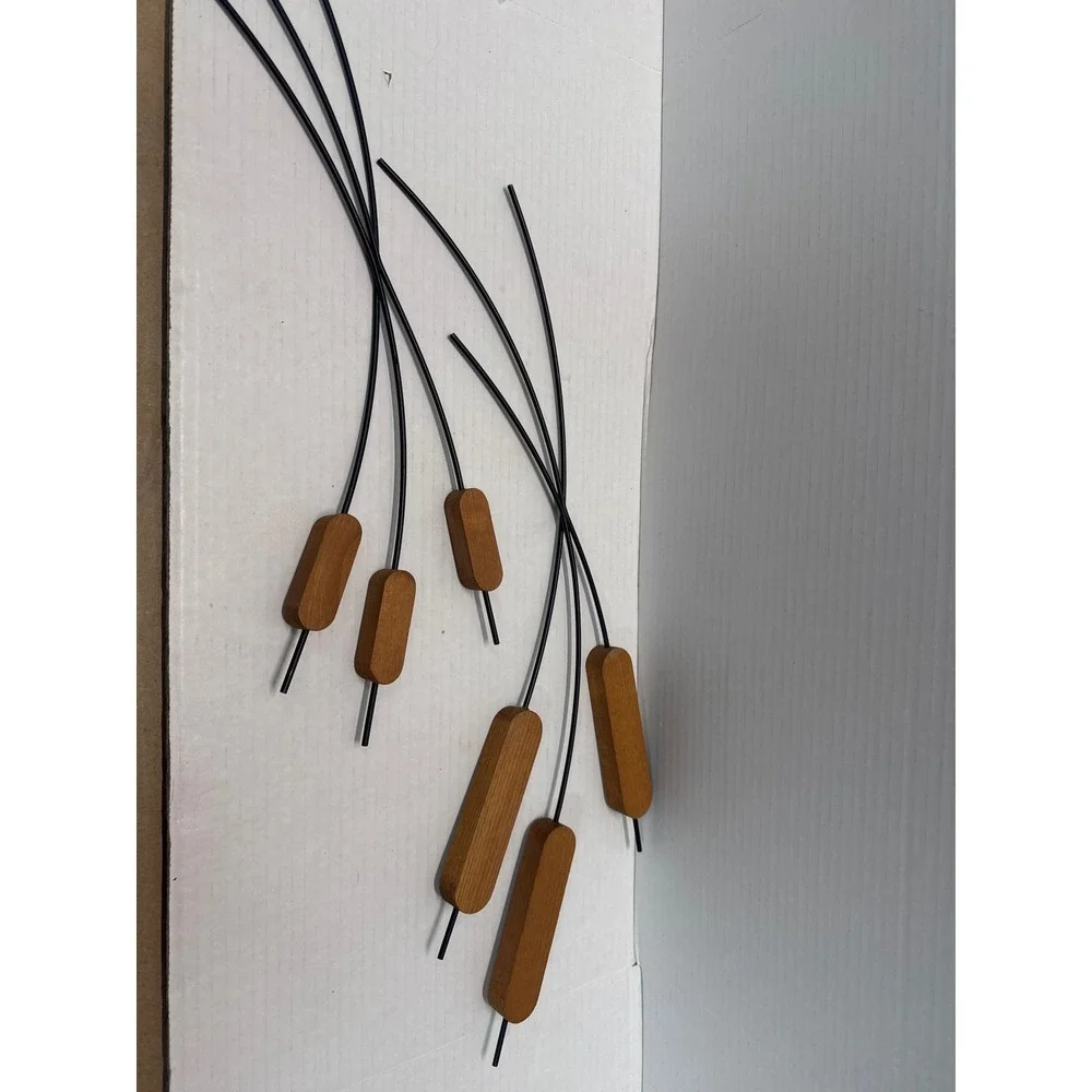 Vintage MCM Home Interiors Homco Cat‎ Tails Wall Art Metal & Wood